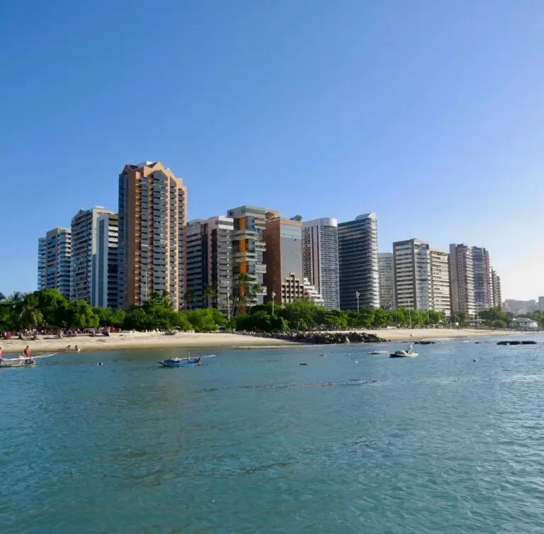 View of Fortaleza beach and buildings