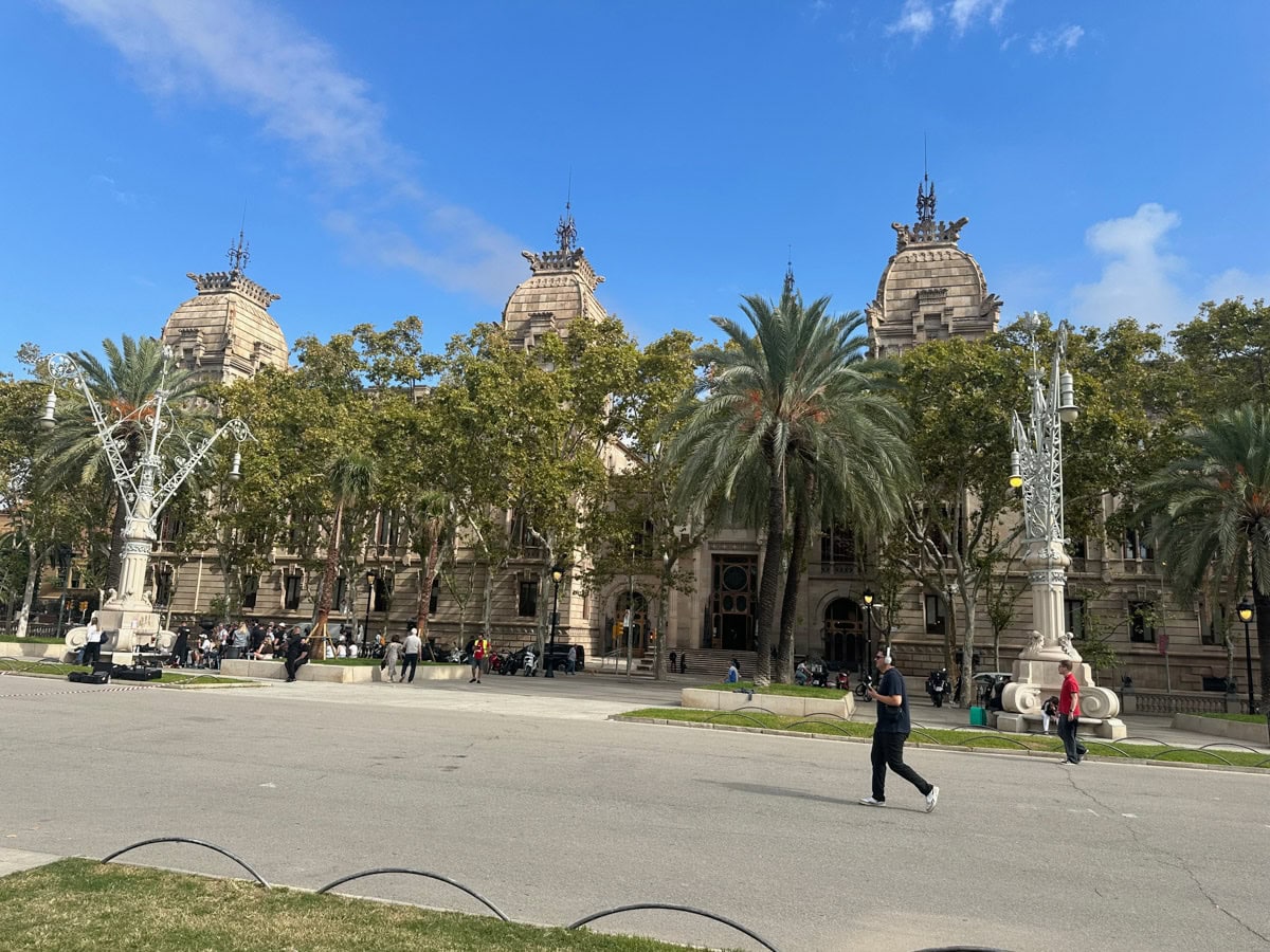 Park in Barcelona, Spain with trees.
