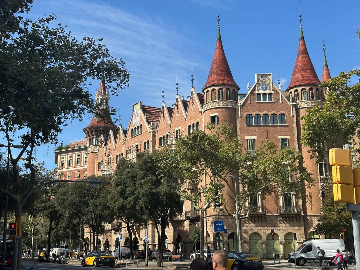 Casa de les Punxes, a Catalan Modernista building in Barcelona, Spain.