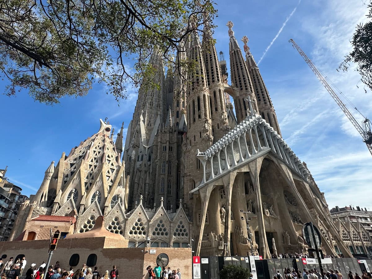 The exterior of the Sagrada Familia church in Barcelona.