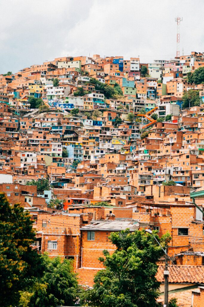 Houses on a hill in Medellin, Colombia