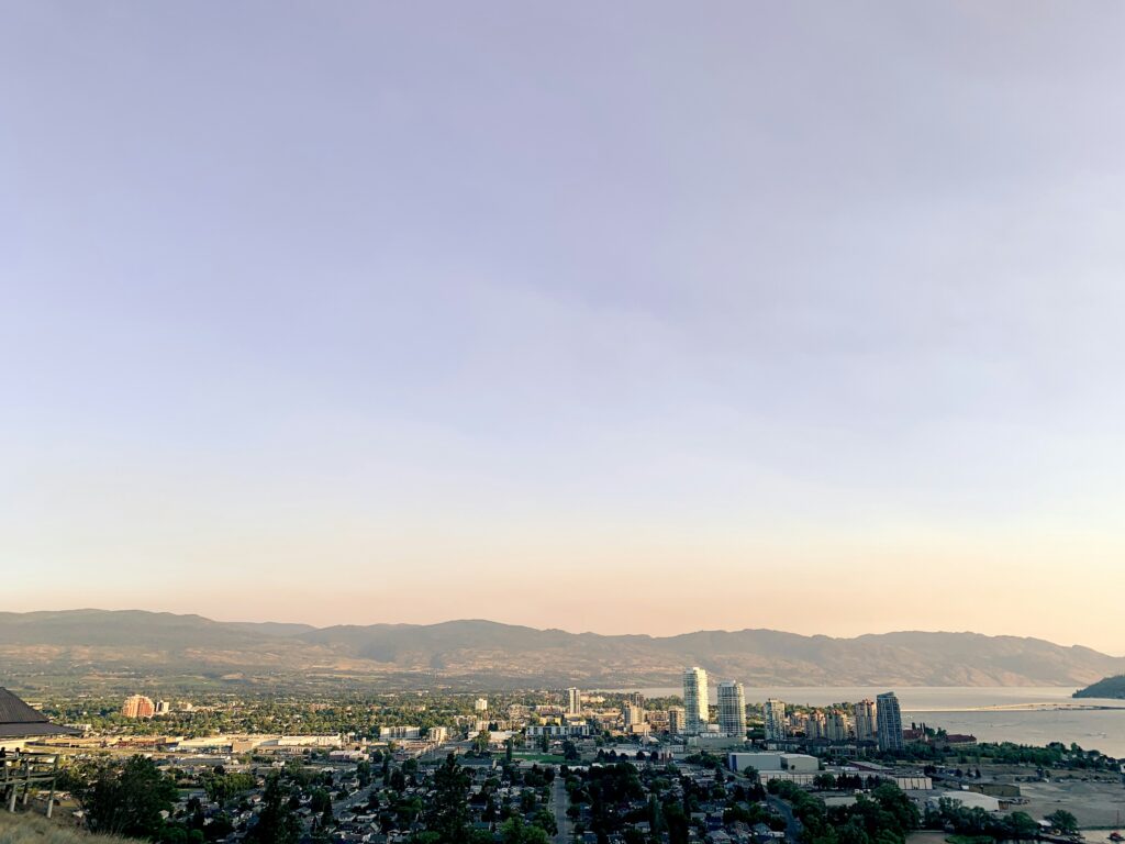 View from a hill of Kelowna, Canada