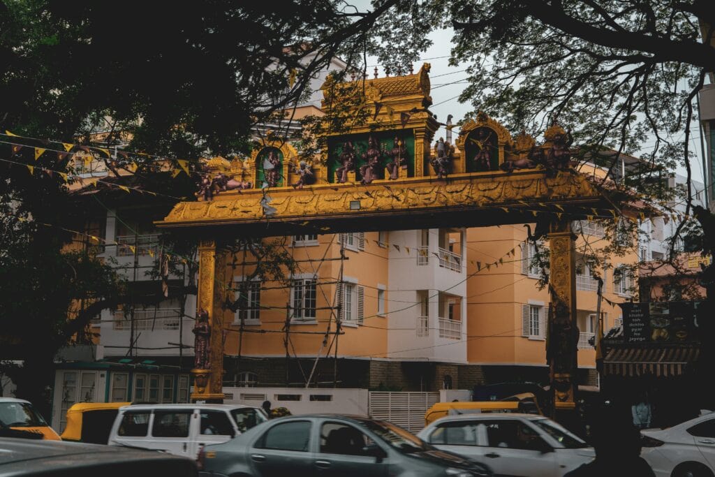 Residential street in Bangalore, India.
