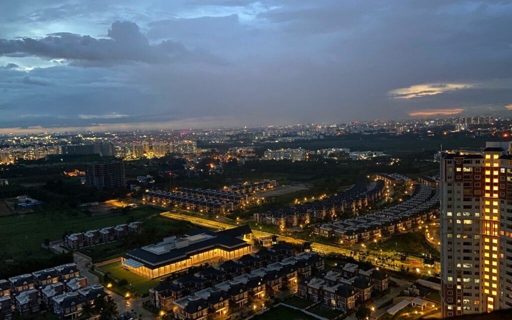 Nightly view of Bangalore, India