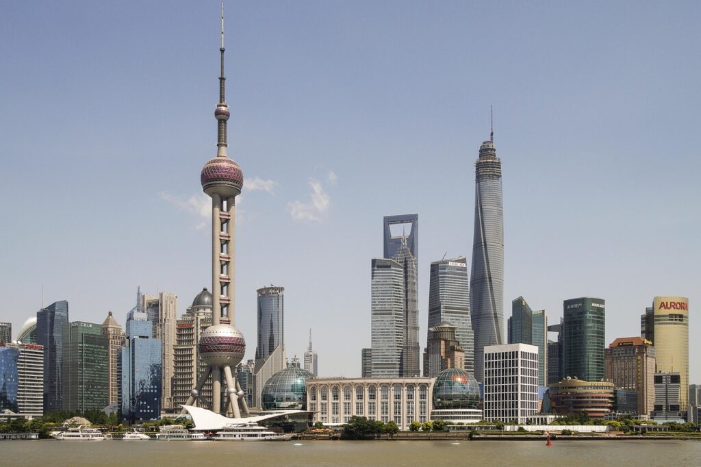 View of the city of Shanghai in China