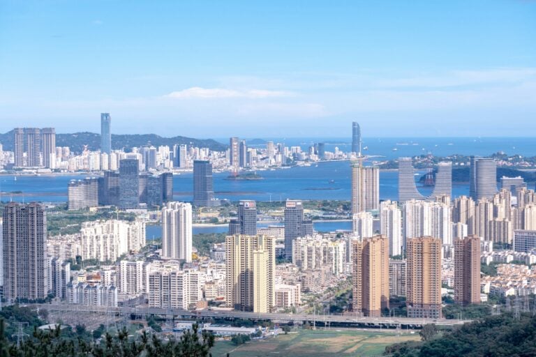 Aerial view of Xiamen, capital of Fujian, China