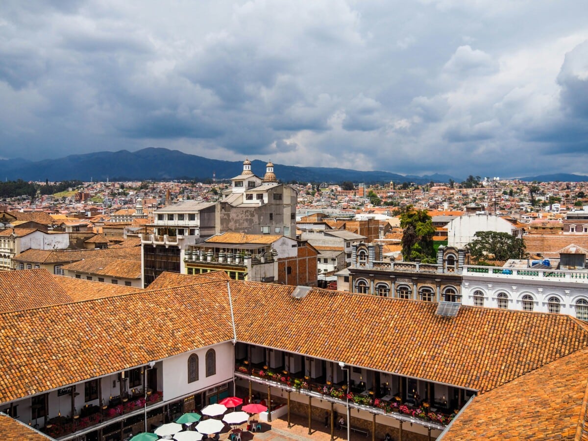 Aerial view of Cuenca in Ecuador.
