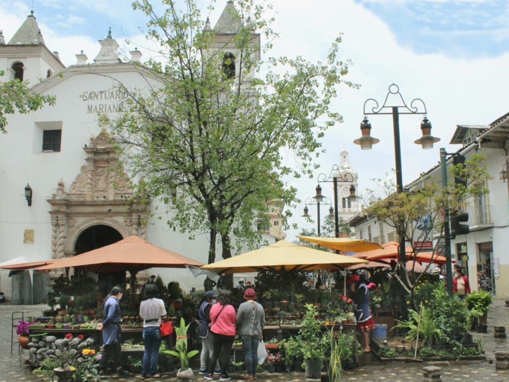 Market in the center of Cuenca, Ecuador