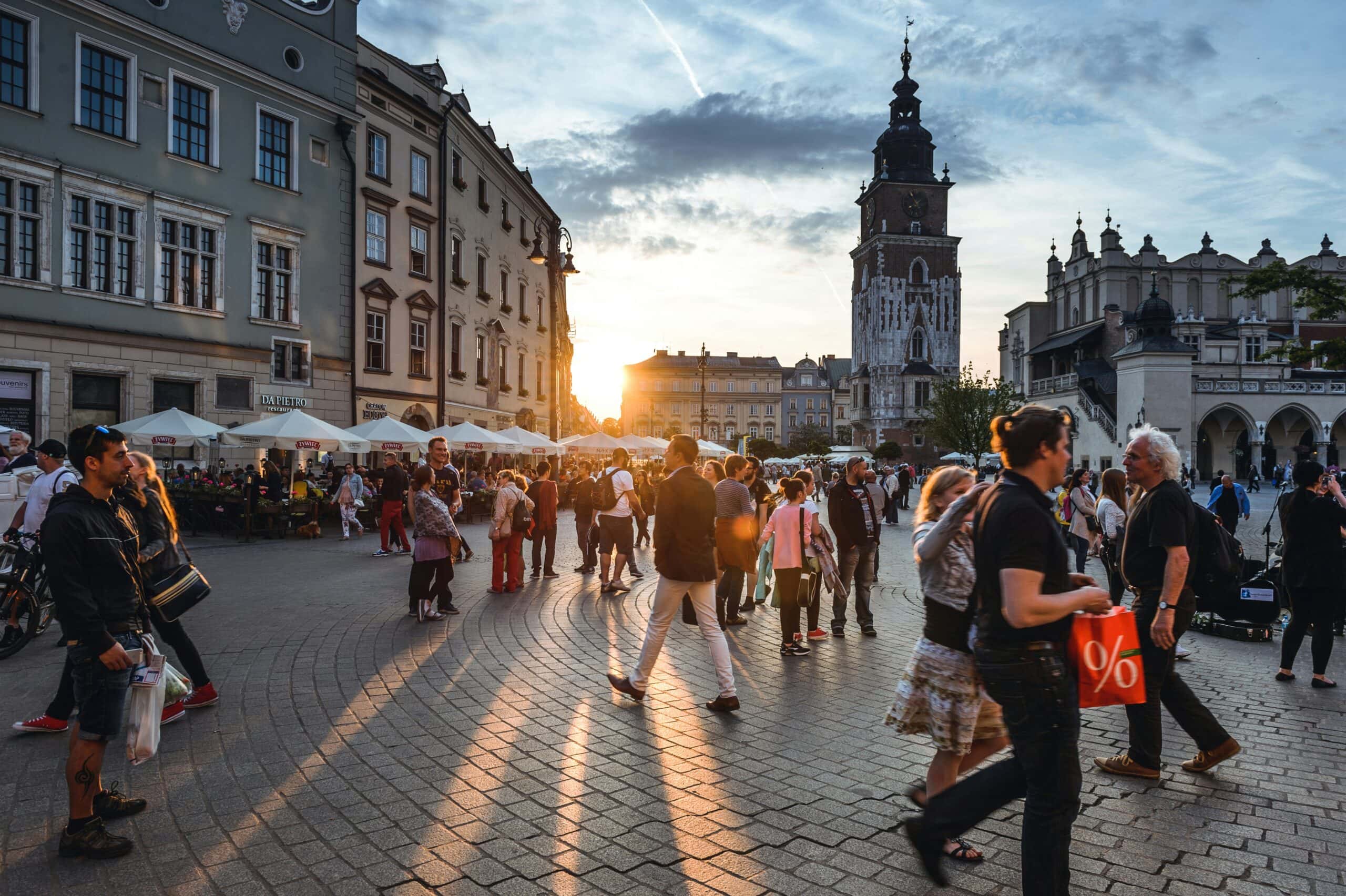 Old Town Square in Krakow, Poland