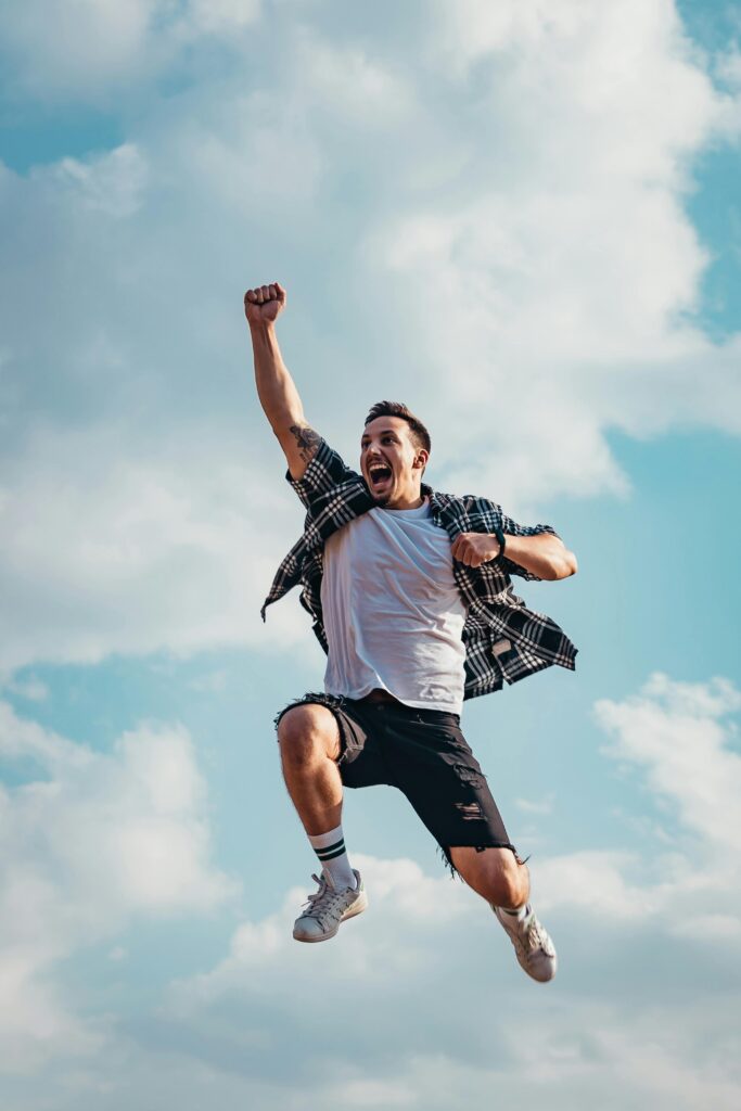 Man jumping in the air