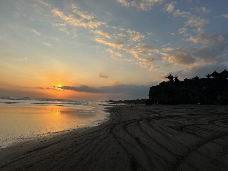 Sunset view of beach in Bali, Indonesia.