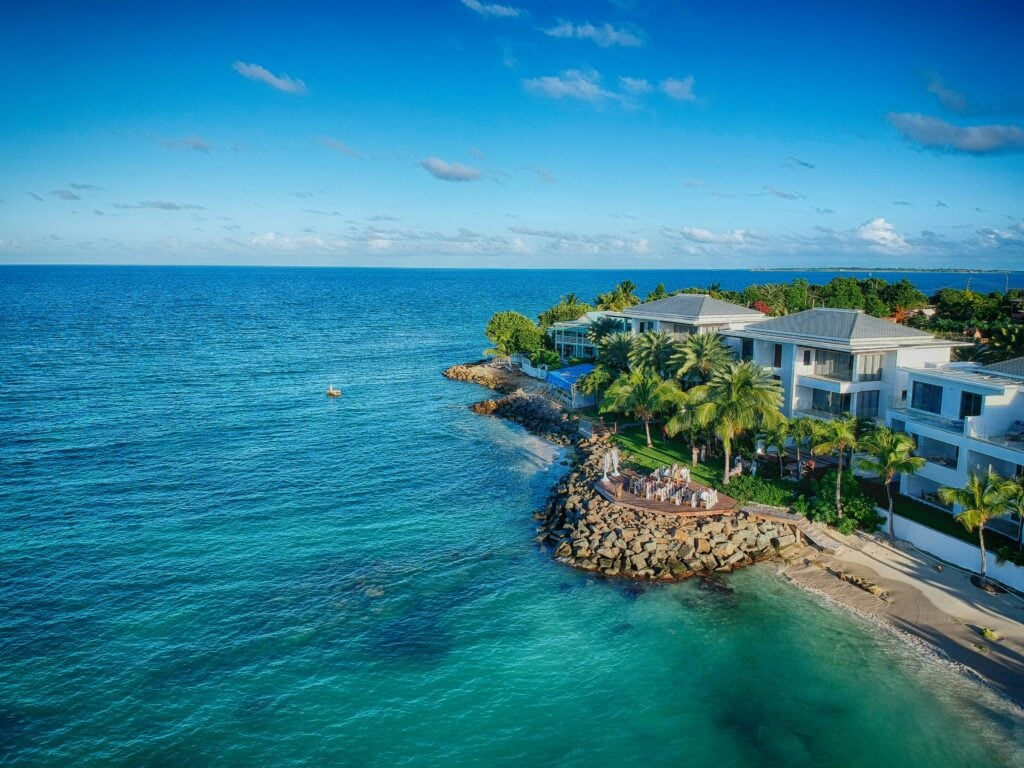 A sea-front property in Antigua, Caribbean.