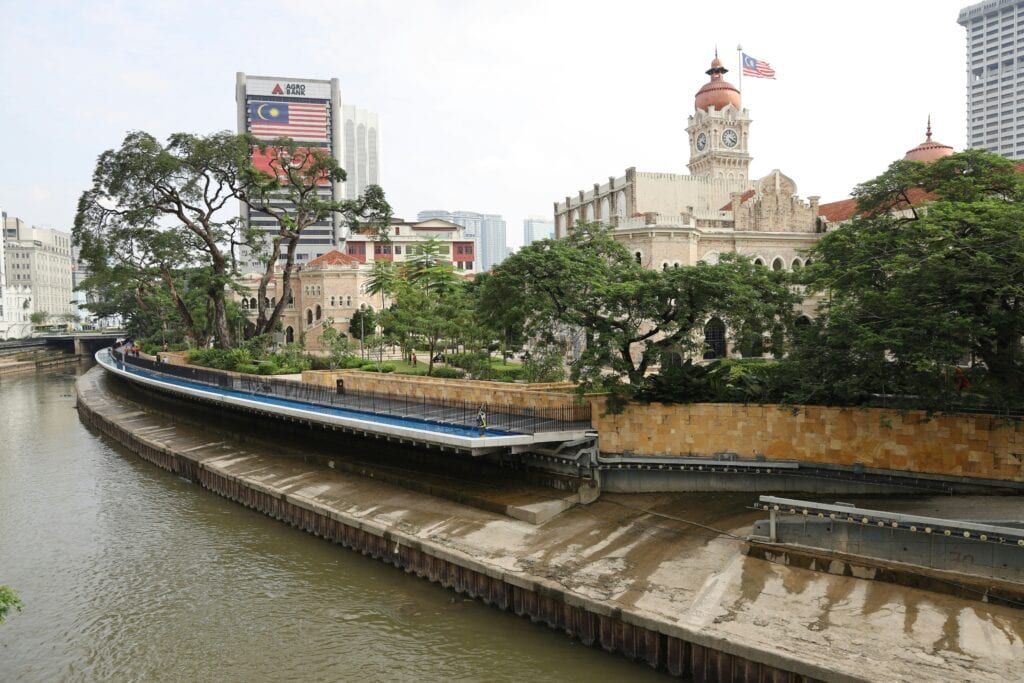 River and buildings in Klang, Malaysia