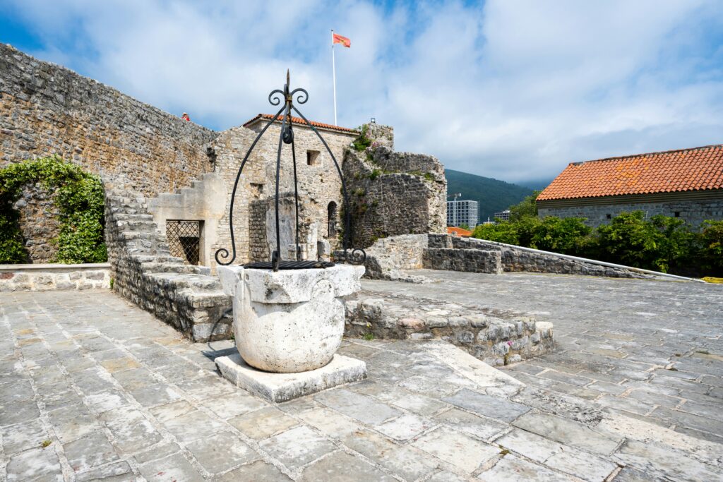 Stone remains of houses in Budva, Montenegro