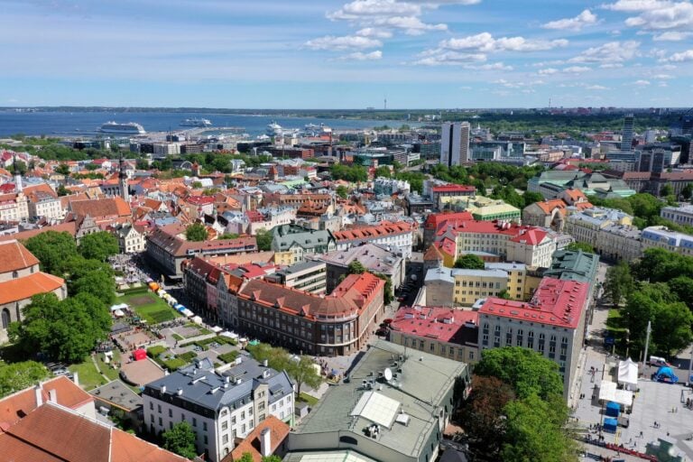 A view of an Estonian city in the afternoon.