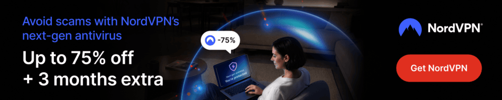 Affiliate banner for online security company NordVPN