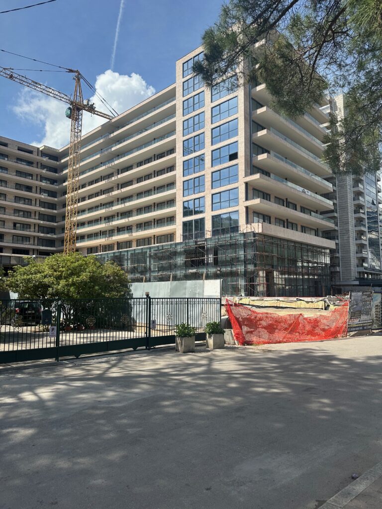 Large residential block of flats in final stages of construction in Budva, Montenegro