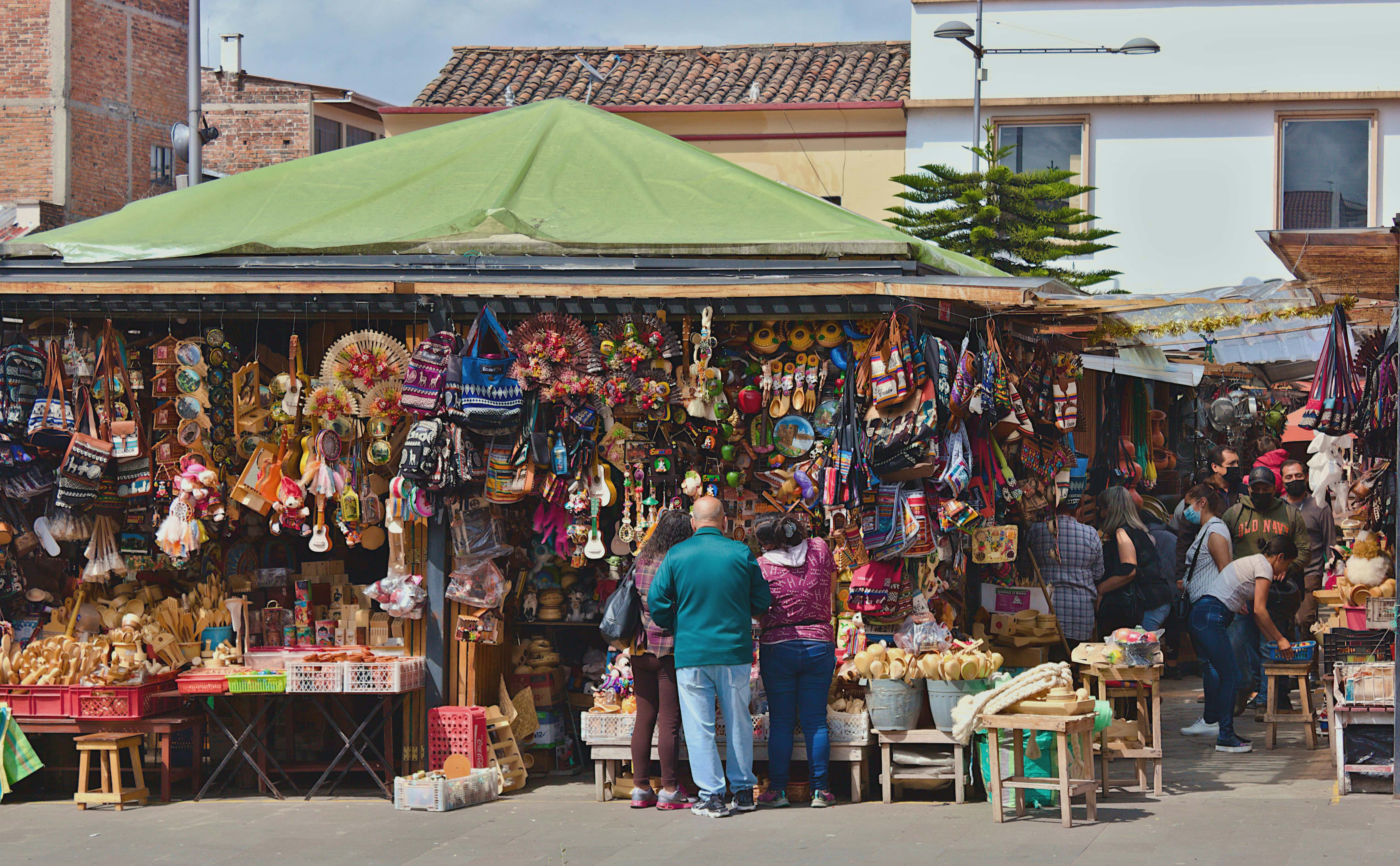An outdoor market in Cuenca, Ecuador.